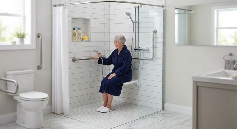 Senior Shower Installation in South Portland, ME